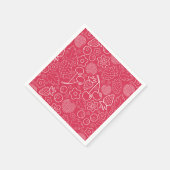 Serviette En Papier Berry Strawberry Cherry White Hand drawn Modern. (Coin)