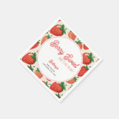 Serviette En Papier Berry Sweet À damiers Baby shower de fraise (Coin)