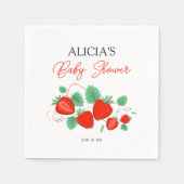 Serviette En Papier Berry Sweet Baby Baby shower fraise (Devant)
