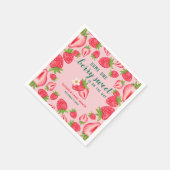 Serviette En Papier Berry Sweet Baby Baby shower fraise sur mesure (Coin)
