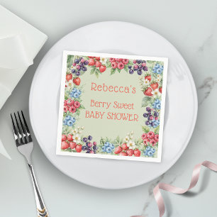 Serviette En Papier Berry Sweet Baby shower cadre de baies