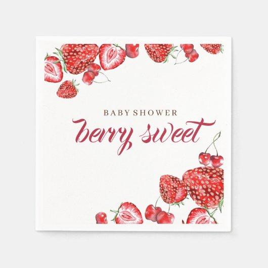 Serviette En Papier Berry Sweet Baby shower fraise (Devant)