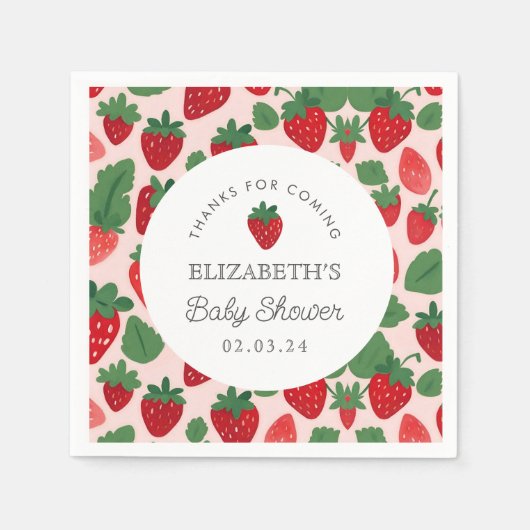 Serviette En Papier Berry Sweet Baby shower pique-nique (Devant)
