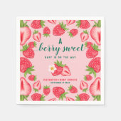 Serviette En Papier Berry Sweet Baby sur le chemin Baby shower fraise (Devant)