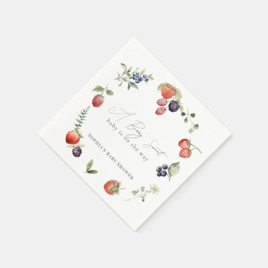 Serviette En Papier Berry Sweet Berries Baby shower fille (Coin)