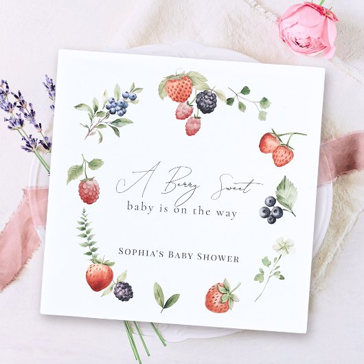 Serviette En Papier Berry Sweet Berries Baby shower fille