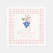 Serviette En Papier Berry Sweet bleuet anniversaire Bow rose Coquette (Devant)