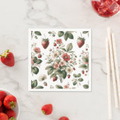 Serviette En Papier Berry Sweet Fraise partout sur Motif (En situation)