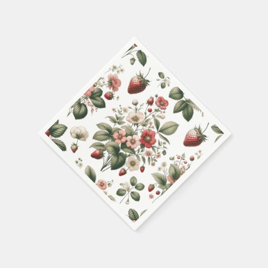 Serviette En Papier Berry Sweet Fraise partout sur Motif (Coin)