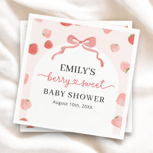 Serviette En Papier Berry Sweet Girl's Strawberry Baby shower