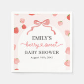 Serviette En Papier Berry Sweet Girl's Strawberry Baby shower (Devant)