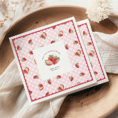Serviette En Papier Berry Sweet Pink gingham-Baby Girl Shower
