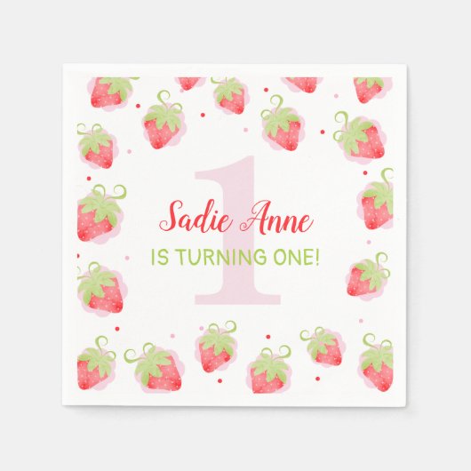Serviette En Papier Berry Sweet Red Berries fraise Anniversaire (Devant)