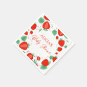 Serviette En Papier Berry Sweet Strawberries Baby shower fille (Coin)