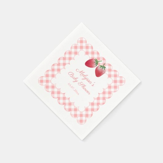 Serviette En Papier Berry Sweet Strawberries Thème Baby shower Party (Coin)