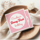 Serviette En Papier Berry Sweet Strawberry 1er fête d'anniversaire