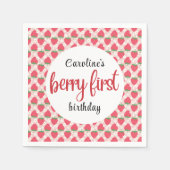 Serviette En Papier Berry Sweet Strawberry 1er fête d'anniversaire (Devant)