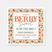 Serviette En Papier Berry Sweet Strawberry 1st Birthday Party (Devant)