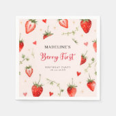 Serviette En Papier Berry Sweet Strawberry Arch Summer 1st Birthday (Devant)