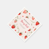 Serviette En Papier Berry Sweet Strawberry Arch Summer 1st Birthday (Coin)