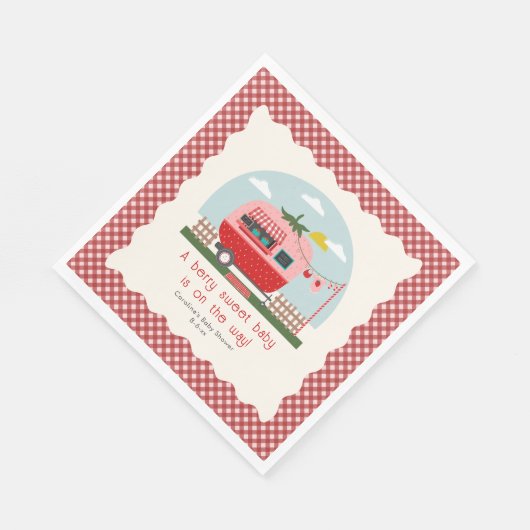 Serviette En Papier Berry Sweet Strawberry Camper Baby shower (Coin)