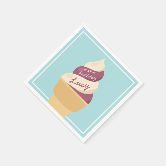 Serviette En Papier Berry Vanilla Swirl Ice Cream Anniversaire de enfa (Coin)