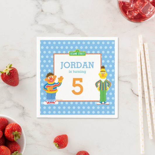 Serviette En Papier Bert and Ernie Birthday (En situation)