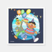 Serviette En Papier Bert et Ernie Balloons d'anniversaire (Devant)