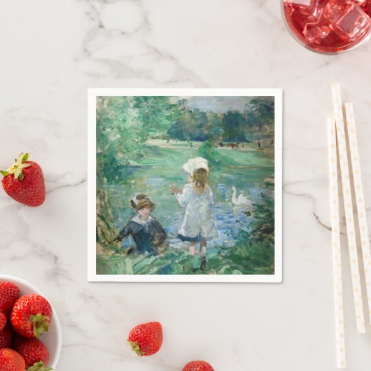 Serviette En Papier Berthe Morisot - À côté d'un lac (En situation)
