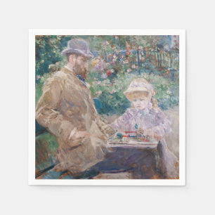 Serviette En Papier Berthe Morisot - Eugene Manet avec sa fille