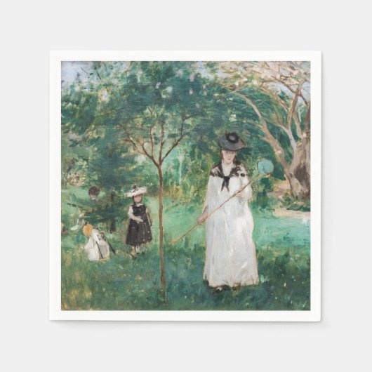Serviette En Papier Berthe Morisot - La chasse aux papillons (Devant)