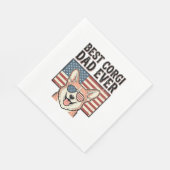 Serviette En Papier Best Corgi Dad Ever Patriotic Vintage Dog Shirt_1 (Coin)