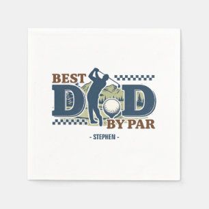 Serviette En Papier Best Dad By Par - Golf Papa Silhouette Design