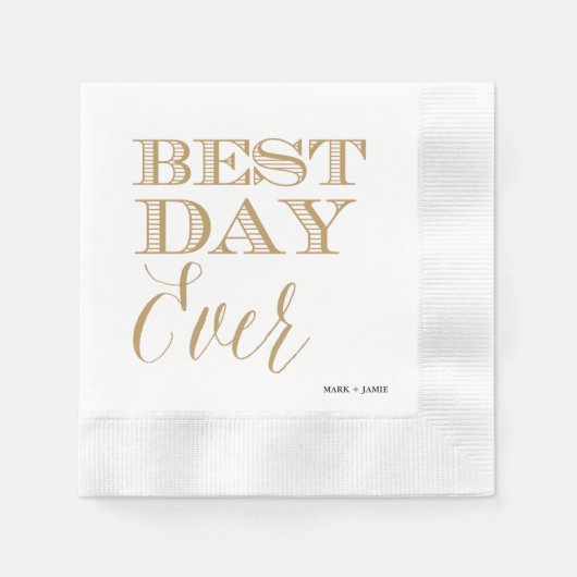 Serviette En Papier BEST DAY EVER cocktail napkin (Devant)