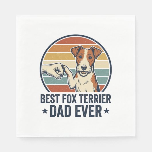 Serviette En Papier Best Fox Terrier Dad Ever Vintage Dog Lover Shirt_ (Devant)