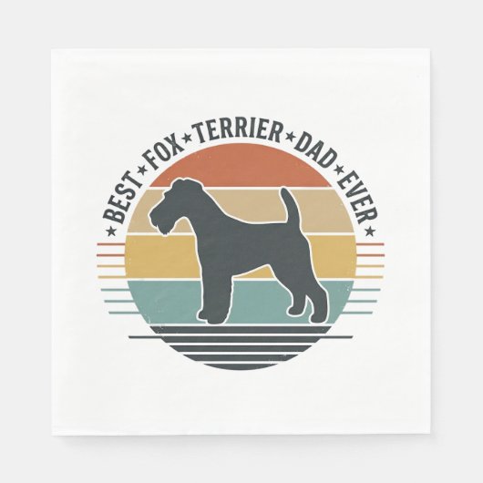 Serviette En Papier Best Fox Terrier Dad Ever Vintage Dog Shirt_1 (Devant)