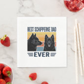 Serviette En Papier Best Schipperke Dad Ever Retro Dog Vector Design_1 (En situation)