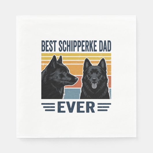 Serviette En Papier Best Schipperke Dad Ever Retro Dog Vector Design_1 (Devant)