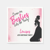 Serviette En Papier Besties Doll Rose Parties scintillant Party (Devant)
