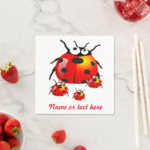 Serviette En Papier bestiole de femme avec des coccinelles (En situation)