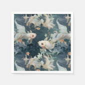 Serviette En Papier Bêta poisson bleu blanc (Devant)