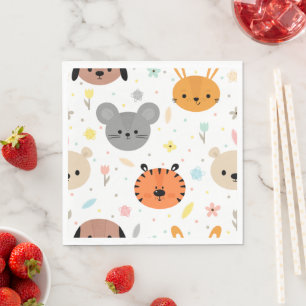 Serviette En Papier Bêtes animaux enfants fête