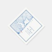 Serviette En Papier Bethany Beach Delaware Map Elégant Mariage de la m (Coin)