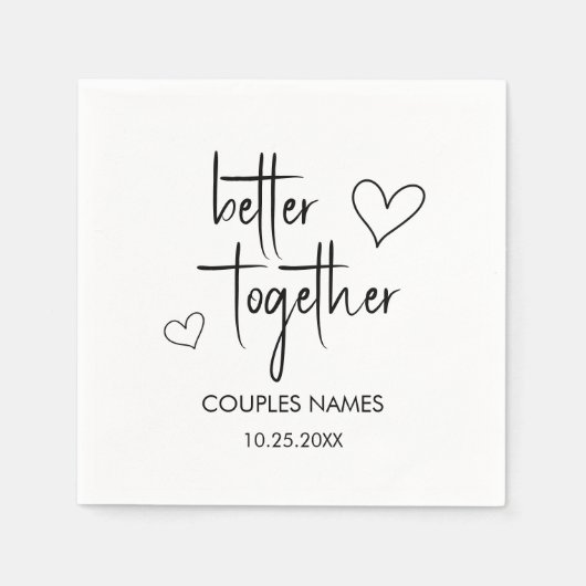 Serviette En Papier Better Together - Cocktail Mariage Napkin (Devant)