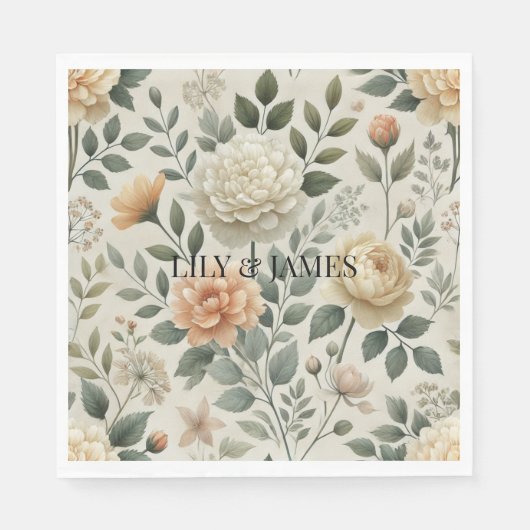 Serviette En Papier Beurre Aquarelle Jaune Floral Élégant Moderne (Devant)