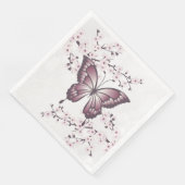 Serviette En Papier Beurre cerise fleurie Dusty Mauve (Coin)