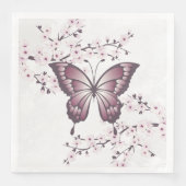 Serviette En Papier Beurre cerise fleurie Dusty Mauve (Devant)