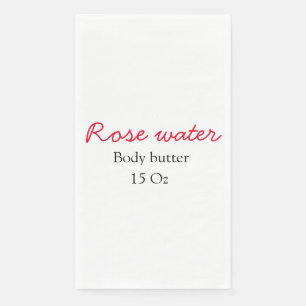 Serviette En Papier beurre corporel à la rose ajoutez votre nom de tex