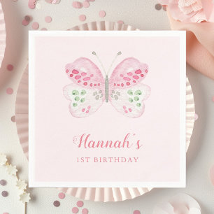 Serviette En Papier Beurre d'aquarelle mignonne 1er anniversaire fête