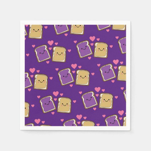 Serviette En Papier Beurre d'arachide et Jelly fête d'anniversaire PBJ (Devant)